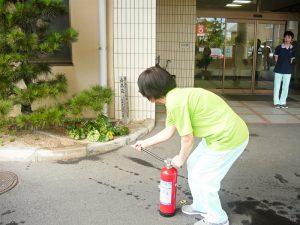 消火器の操法体験